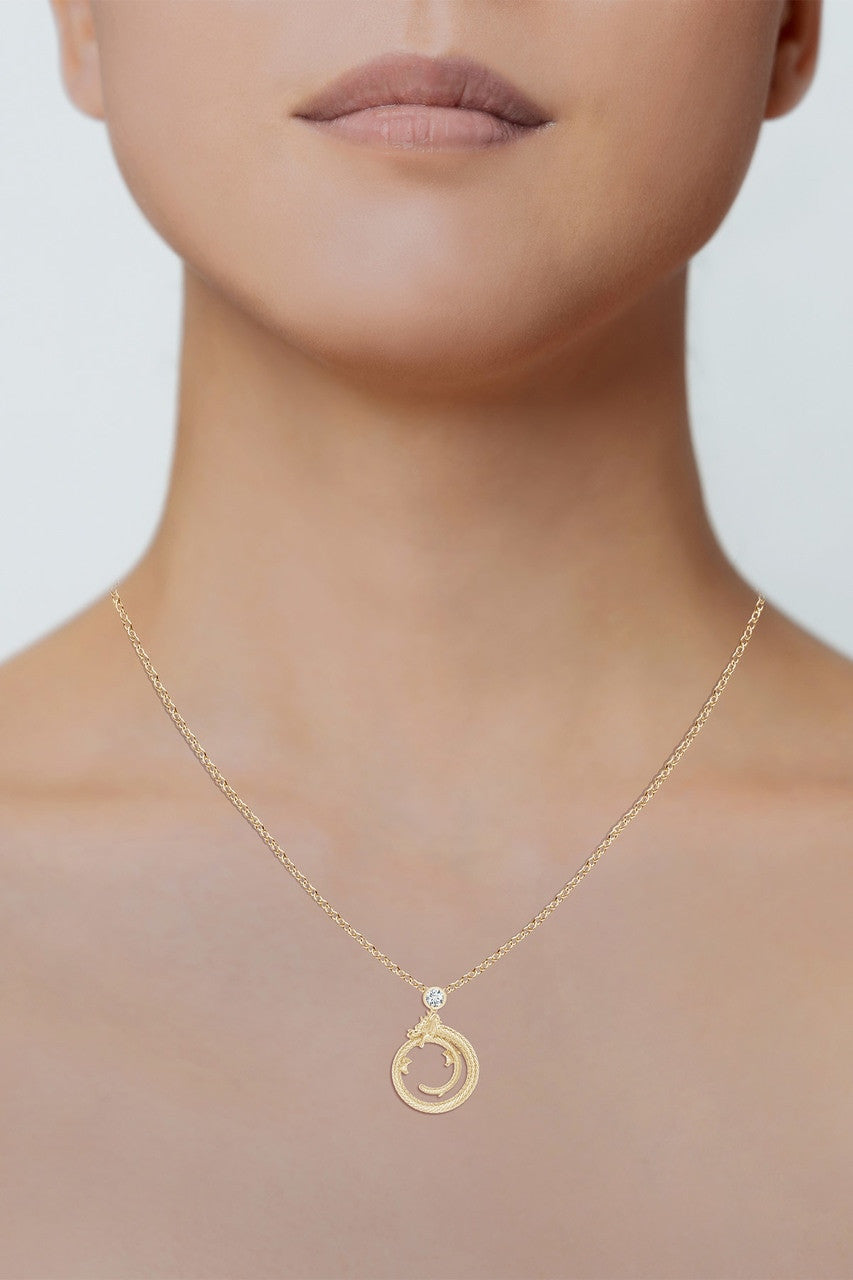 Buy Dragon 14k Yellow Gold Slider Pendant With Diamond in Yellow Gold Online Yellow Gold