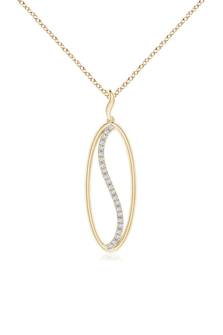 Buy Shangri-La Elliptical Yin-Yang 14K Gold and Diamond Pendant Necklace in 14K Yellow Gold Online 14K Yellow Gold