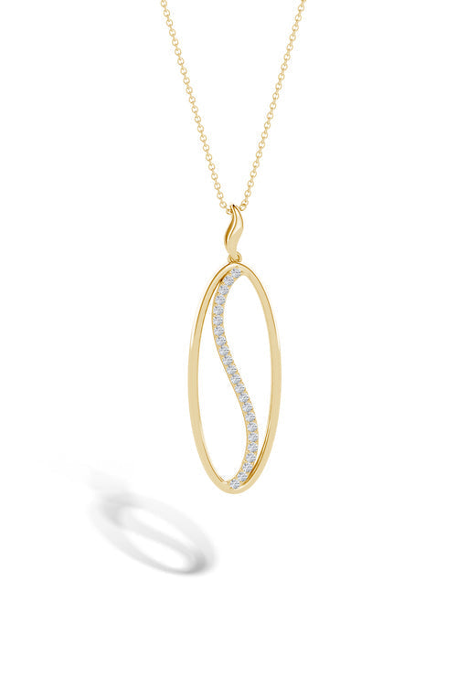 Buy Shangri-La Elliptical Yin-Yang 14K Gold and Diamond Pendant Necklace in 14K Yellow Gold Online 14K Yellow Gold