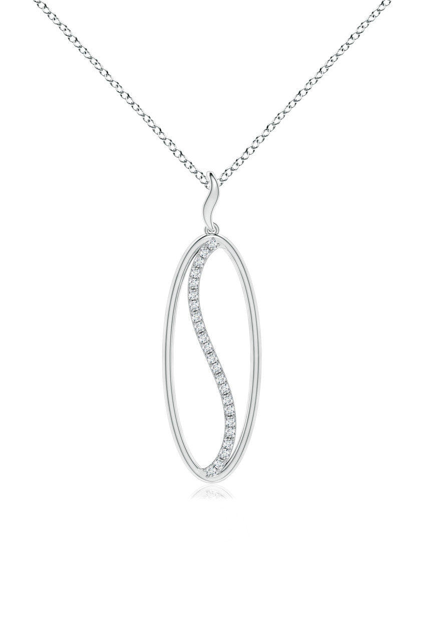 Buy Shangri-La Elliptical Yin-Yang 14K Gold and Diamond Pendant Necklace in 14K White Gold Online 14K White Gold