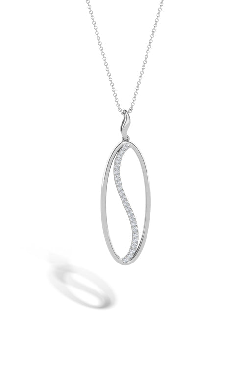 Buy Shangri-La Elliptical Yin-Yang 14K Gold and Diamond Pendant Necklace in 14K White Gold Online 14K White Gold