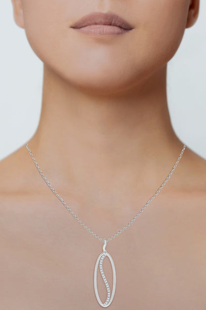 Buy Shangri-La Elliptical Yin-Yang 14K Gold and Diamond Pendant Necklace in 14K White Gold Online 14K White Gold