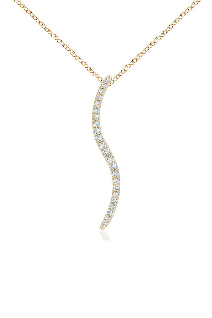 Buy Shangri-La Brushstroke 14k Gold and Diamond Medium Pendant Necklace in 14K Yellow Gold Online 14K Yellow Gold