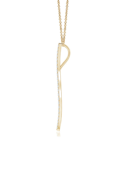 Buy Shangri-La Brushstroke 14k Gold and Diamond Medium Pendant Necklace in 14K Yellow Gold Online 14K Yellow Gold