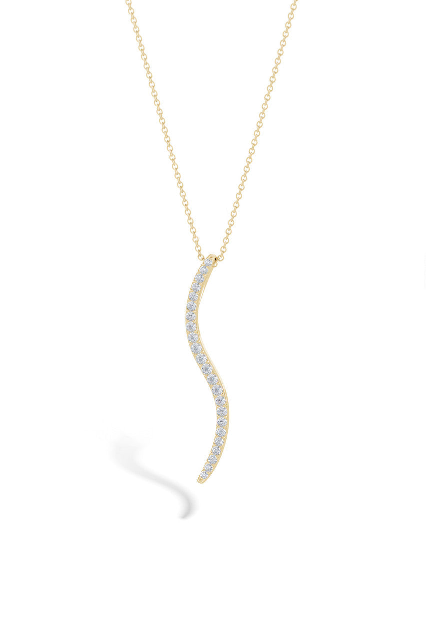 Buy Shangri-La Brushstroke 14k Gold and Diamond Medium Pendant Necklace in 14K Yellow Gold Online 14K Yellow Gold