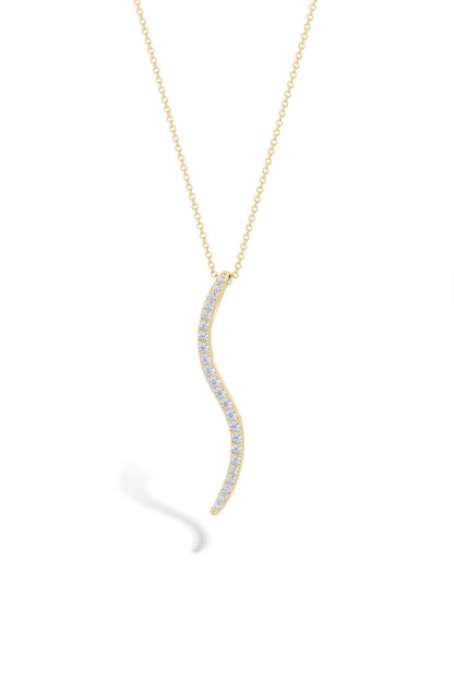 Buy Shangri-La Brushstroke 14k Gold and Diamond Medium Pendant Necklace in 14K Yellow Gold Online 14K Yellow Gold