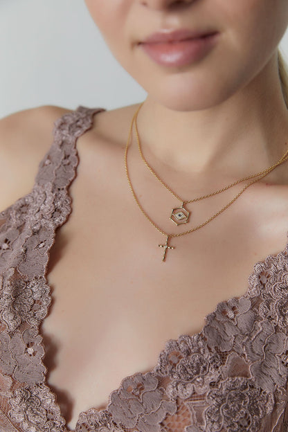Buy Indochine Spirit 14k Bamboo Cross Diamond Pendant Necklace in 14K Yellow Gold Online 14K Yellow Gold