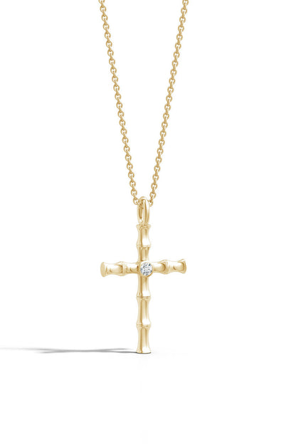 Buy Indochine Spirit 14k Bamboo Cross Diamond Pendant Necklace in 14K Yellow Gold Online 14K Yellow Gold