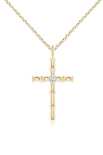 Buy Indochine Spirit 14k Bamboo Cross Diamond Pendant Necklace in 14K Yellow Gold Online 14K Yellow Gold