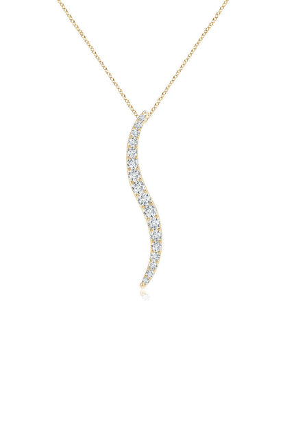 Buy Shangri-La Brushstroke 14k Gold and Diamond Large Pendant Necklace in 14K Yellow Gold Online 14K Yellow Gold