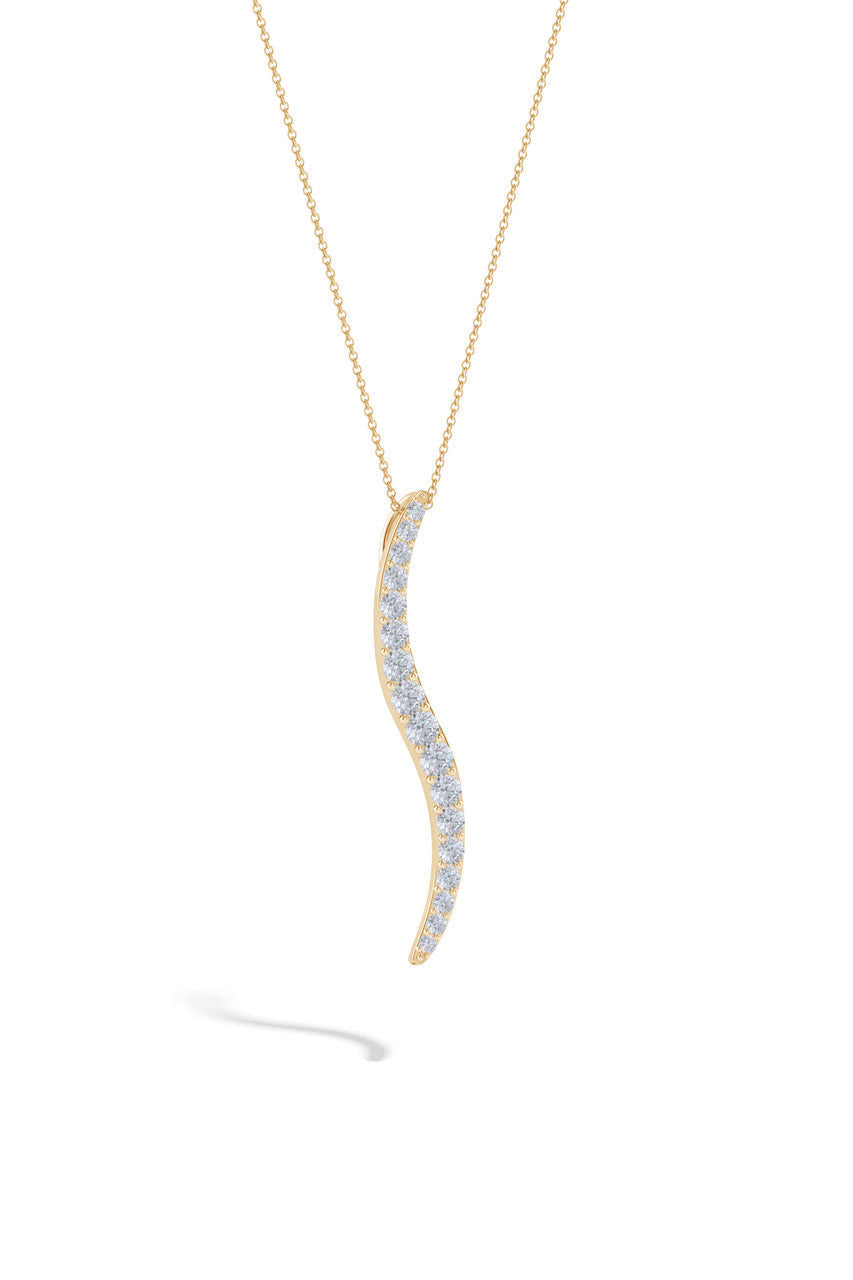 Buy Shangri-La Brushstroke 14k Gold and Diamond Large Pendant Necklace in 14K Yellow Gold Online 14K Yellow Gold