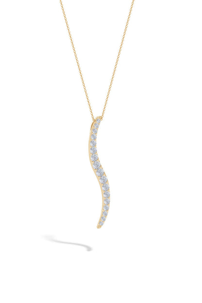Buy Shangri-La Brushstroke 14k Gold and Diamond Large Pendant Necklace in 14K Yellow Gold Online 14K Yellow Gold