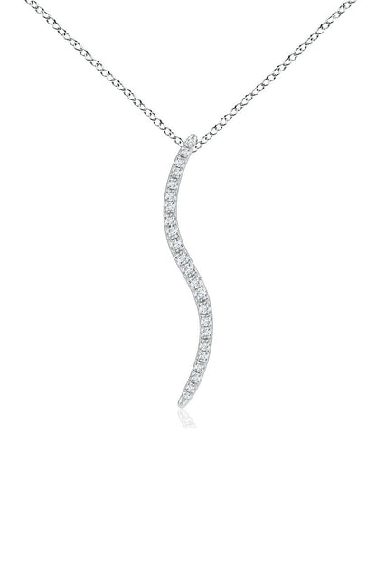 Buy Shangri-La Brushstroke 14k Gold and Diamond Medium Pendant Necklace in 14K White Gold Online 14K White Gold