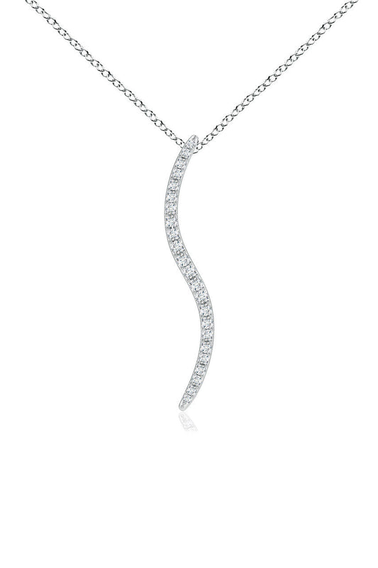 Buy Shangri-La Brushstroke 14k Gold and Diamond Medium Pendant Necklace in 14K White Gold Online 14K White Gold