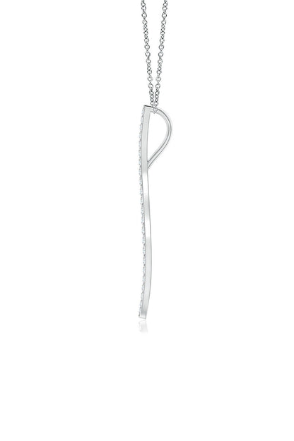Buy Shangri-La Brushstroke 14k Gold and Diamond Medium Pendant Necklace in 14K White Gold Online 14K White Gold