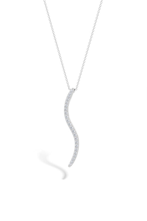 Buy Shangri-La Brushstroke 14k Gold and Diamond Medium Pendant Necklace in 14K White Gold Online 14K White Gold