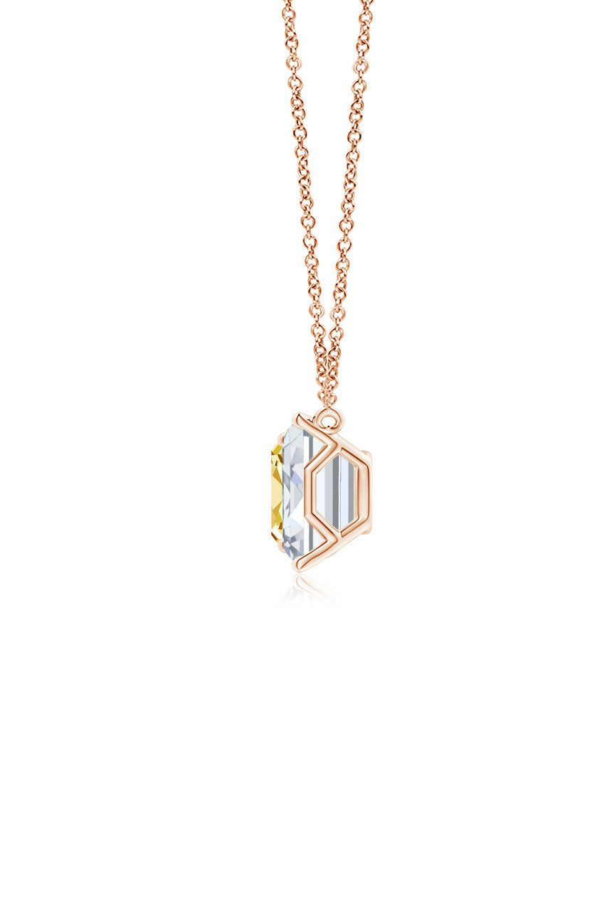 Buy Orient Express Lab-Grown 14K Gold with Yellow & White Diamond Two Stone Pendant Necklace in 14K Rose Gold Online 14K Rose Gold