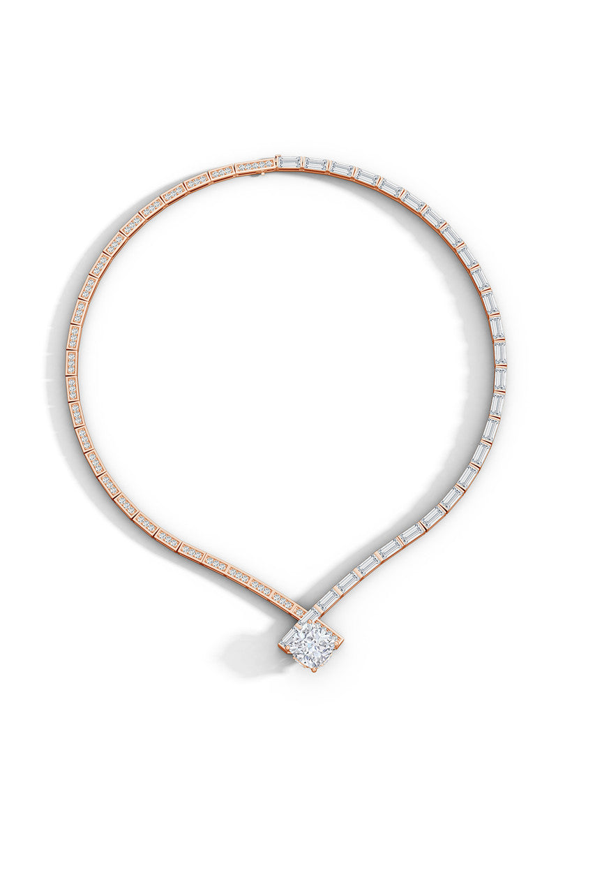 Buy Orient Express Lab-Grown 14K Gold & Cushion Diamond Statement Necklace in 14K Rose Gold Online 14K Rose Gold