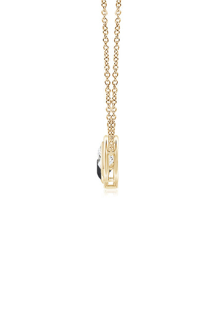 Buy Infinity 14K Gold with Black & White Diamond Three Stone Necklace in 14K Yellow Gold Online 14K Yellow Gold