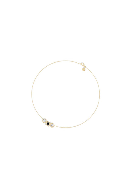 Buy Infinity 14K Gold with Black & White Diamond Three Stone Necklace in 14K Yellow Gold Online 14K Yellow Gold