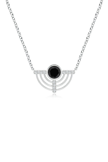 Buy Infinity Half Concentric Circle 14K Gold and Black Onyx Pendant Necklace in 14K White Gold Online 14K White Gold