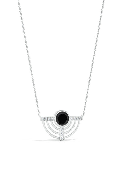 Buy Infinity Half Concentric Circle 14K Gold and Black Onyx Pendant Necklace in 14K White Gold Online 14K White Gold