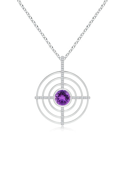 Buy Infinity Concentric Circle 14K Gold and Amethyst Pendant Necklace in 14K White Gold Online 14K White Gold