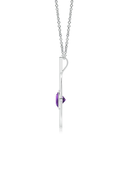 Buy Infinity Concentric Circle 14K Gold and Amethyst Pendant Necklace in 14K White Gold Online 14K White Gold