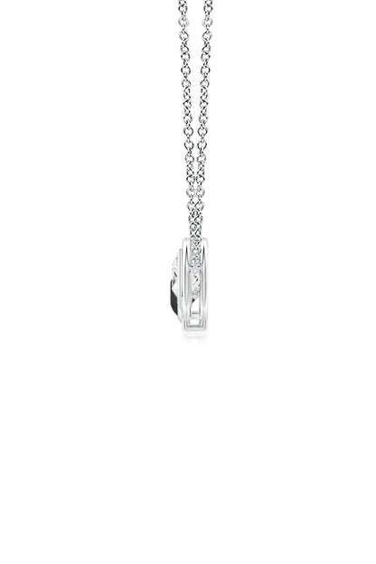 Buy Infinity 14K Gold with Black & White Diamond Three Stone Necklace in 14K White Gold Online 14K White Gold