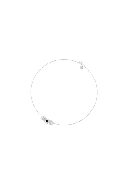 Buy Infinity 14K Gold with Black & White Diamond Three Stone Necklace in 14K White Gold Online 14K White Gold