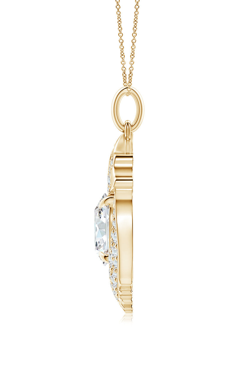 Buy Dragon Lab-Grown 14K Gold Round Diamond Pendant Necklace in 14K Yellow Gold Online 14K Yellow Gold