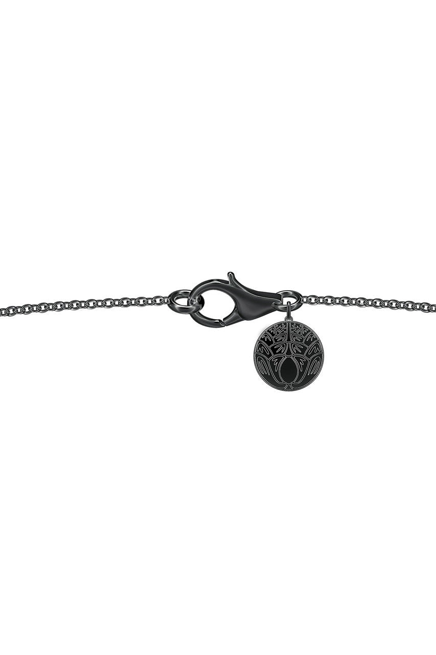 Buy Dragon Midnight Silver & White Topaz Slider Pendant Necklace in Midnight Silver Online Midnight Silver
