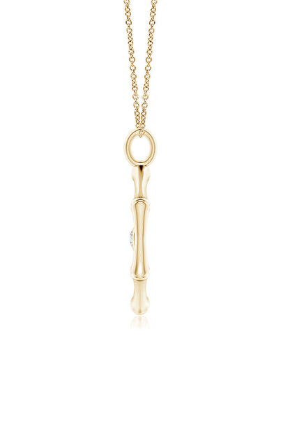 Buy Indochine Spirit 14k Evil Eye Bamboo Hexagon Frame Diamond Necklace in 14K Yellow Gold Online 14K Yellow Gold