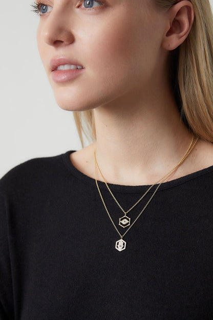 Buy Indochine Spirit 14k Bamboo Frame Hamsa Diamond Pendant Necklace in 14K Yellow Gold Online 14K Yellow Gold
