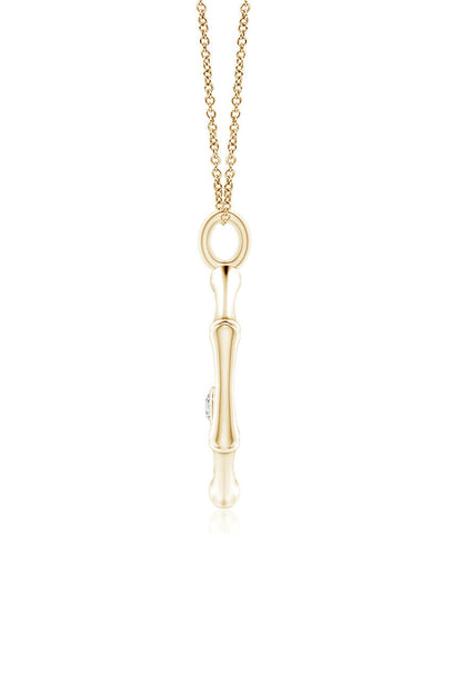 Buy Indochine Spirit 14k Bamboo Frame Hamsa Diamond Pendant Necklace in 14K Yellow Gold Online 14K Yellow Gold