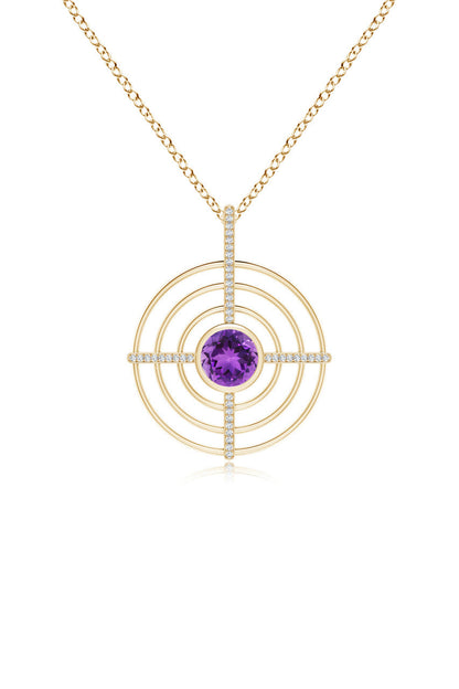 Buy Infinity Concentric Circle 14K Gold and Amethyst Pendant Necklace in 14K Yellow Gold Online 14K Yellow Gold