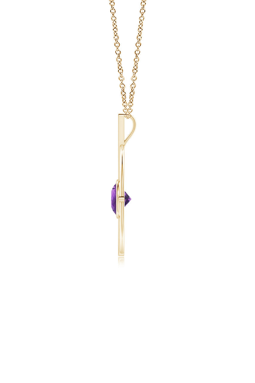 Buy Infinity Concentric Circle 14K Gold and Amethyst Pendant Necklace in 14K Yellow Gold Online 14K Yellow Gold