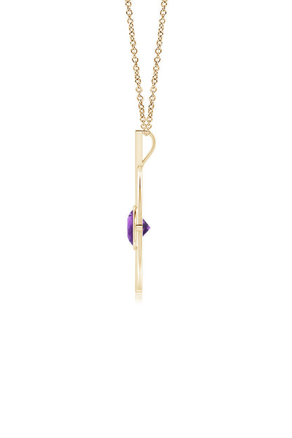 Buy Infinity Concentric Circle 14K Gold and Amethyst Pendant Necklace in 14K Yellow Gold Online 14K Yellow Gold