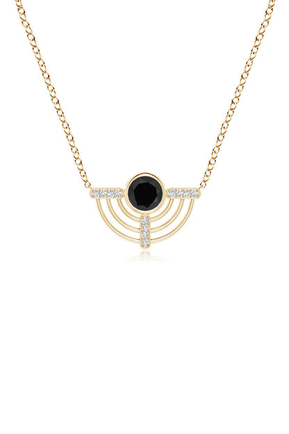 Buy Infinity Half Concentric Circle 14K Gold and Black Onyx Pendant Necklace in 14K Yellow Gold Online 14K Yellow Gold
