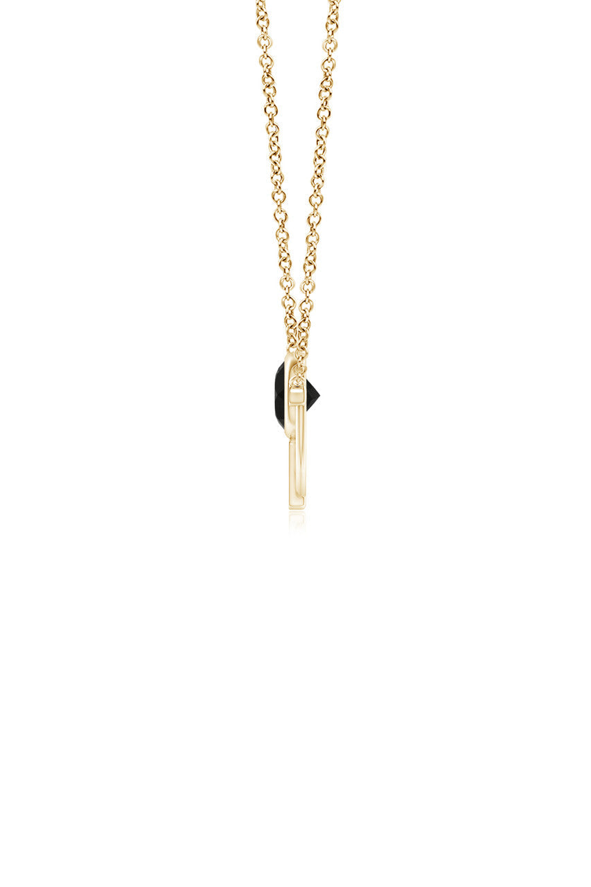 Buy Infinity Half Concentric Circle 14K Gold and Black Onyx Pendant Necklace in 14K Yellow Gold Online 14K Yellow Gold