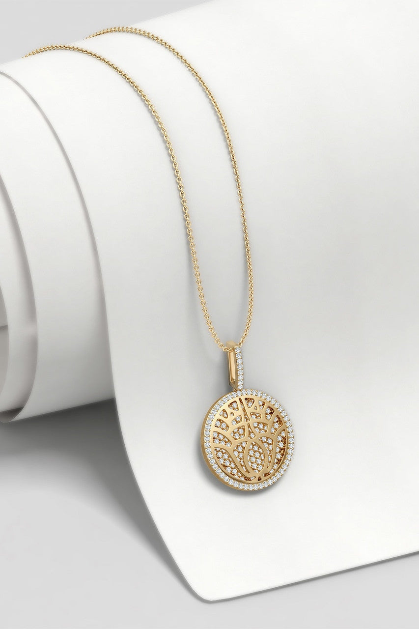 Buy Kamon 14k Overlapping Diamond Pendant Necklace in 14K Yellow Gold Online 14K Yellow Gold
