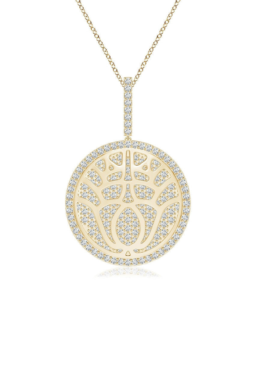 Buy Kamon 14k Overlapping Diamond Pendant Necklace in 14K Yellow Gold Online 14K Yellow Gold