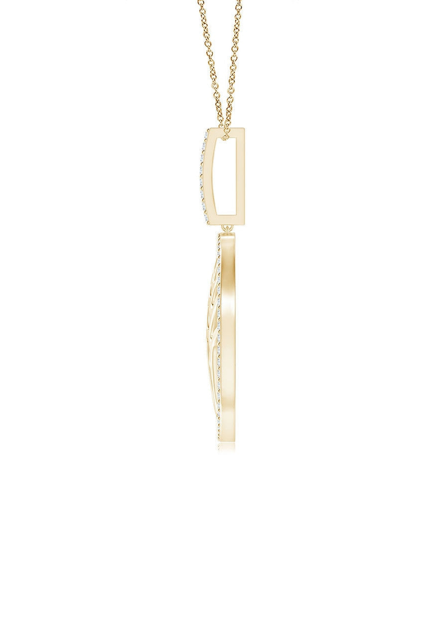 Buy Kamon 14k Overlapping Diamond Pendant Necklace in 14K Yellow Gold Online 14K Yellow Gold