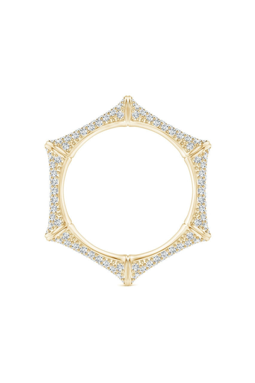 Buy Indochine 14k Diamond Pave Bamboo Eternity Ring in 14K Yellow Gold Online 14K Yellow Gold