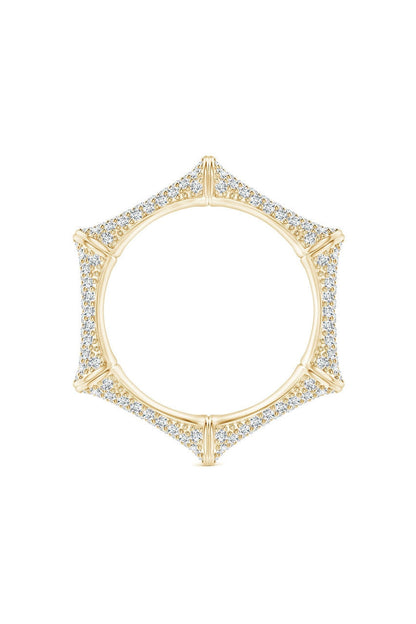 Buy Indochine 14k Diamond Pave Bamboo Eternity Ring in 14K Yellow Gold Online 14K Yellow Gold