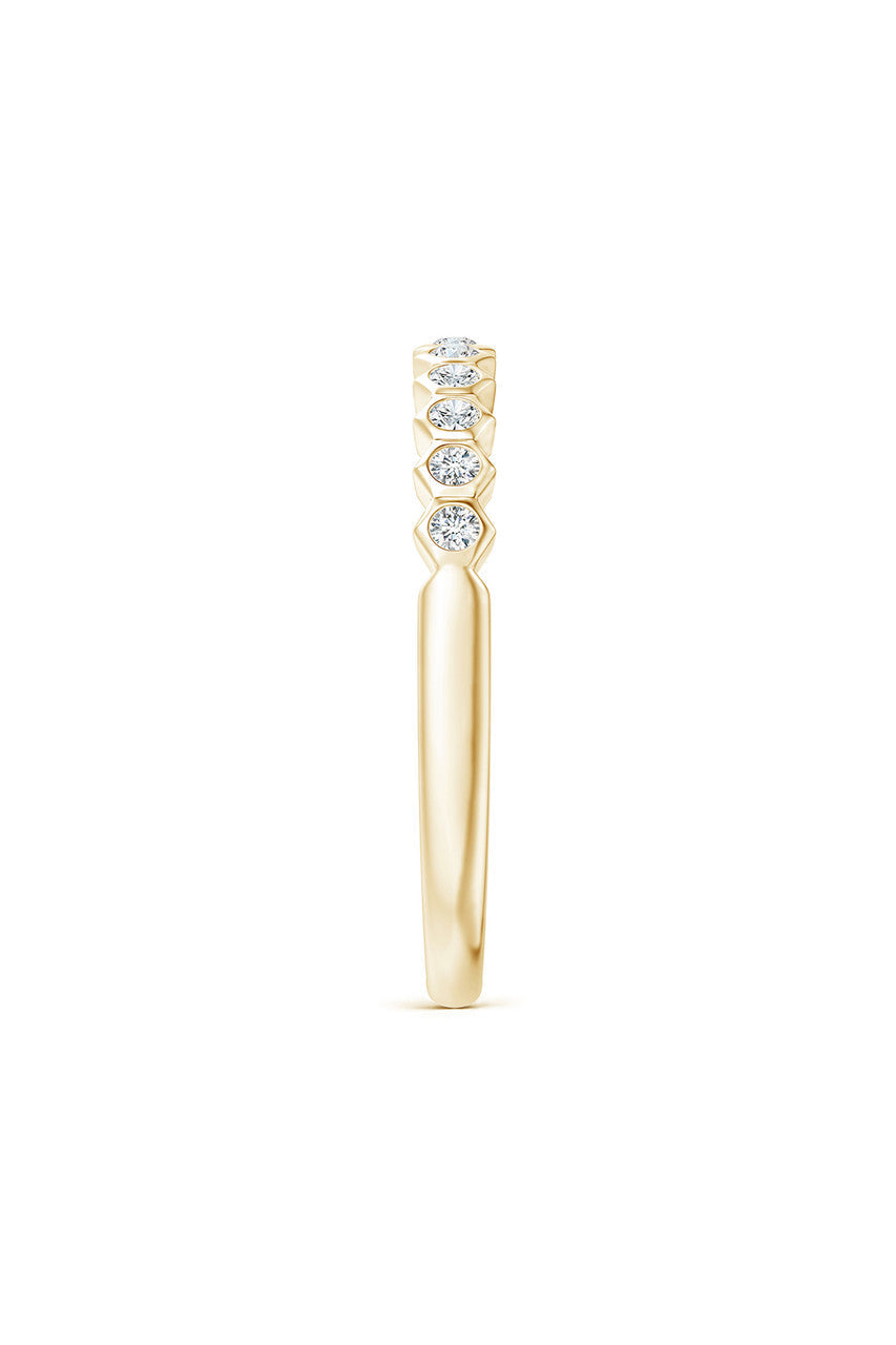 Buy Indochine 14k Hexagon 11-Diamond Stacking Ring in 14K Yellow Gold Online 14K Yellow Gold
