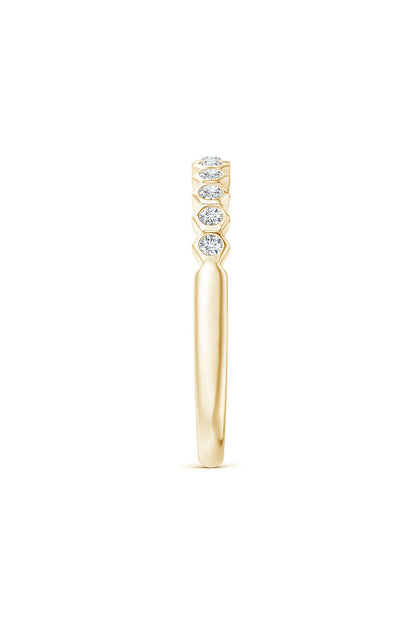 Buy Indochine 14k Hexagon 11-Diamond Stacking Ring in 14K Yellow Gold Online 14K Yellow Gold