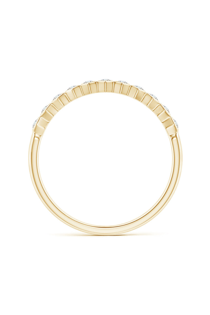 Buy Indochine 14k Hexagon 11-Diamond Stacking Ring in 14K Yellow Gold Online 14K Yellow Gold