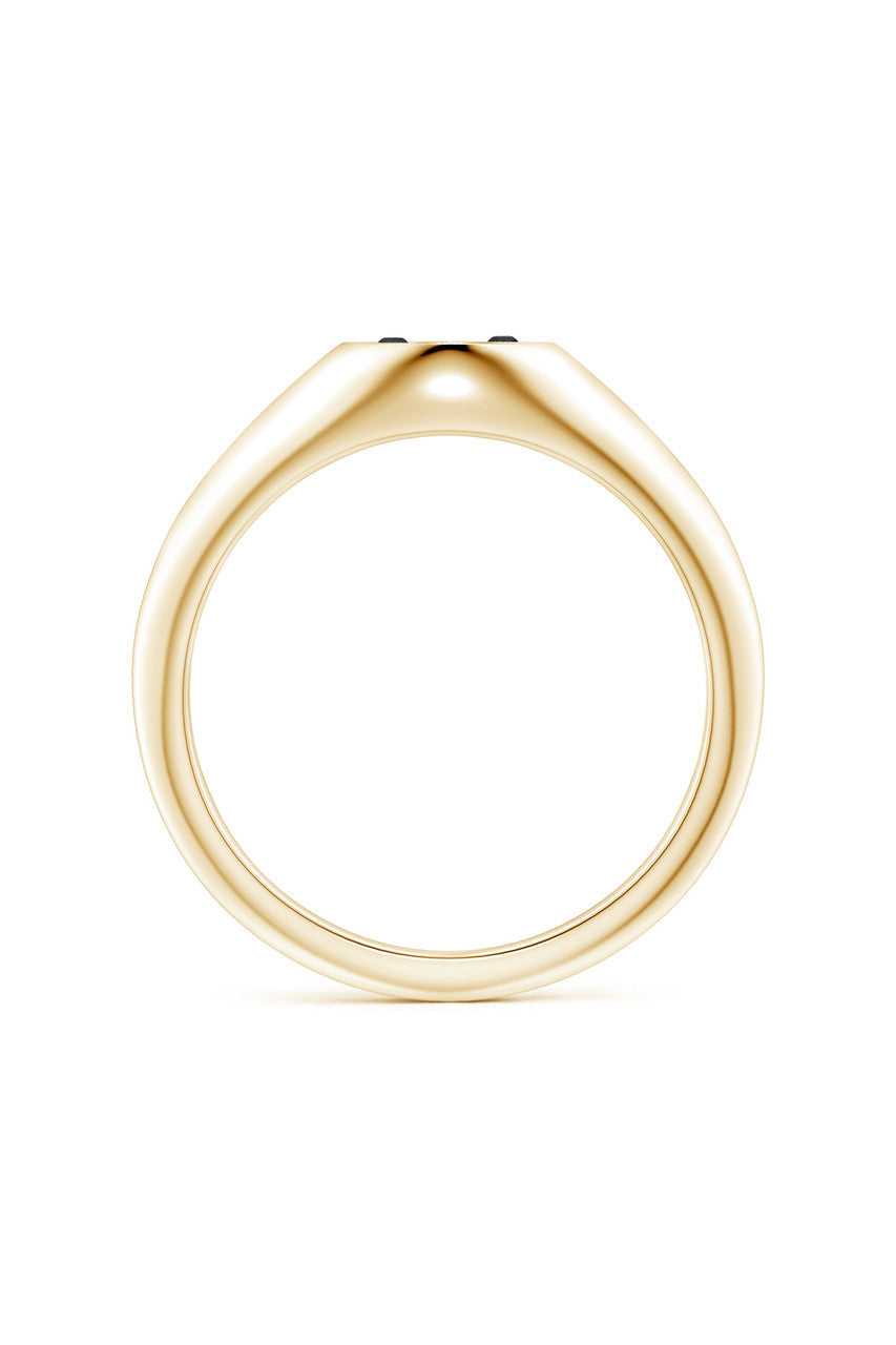 Buy Shangri-La Yin-Yang 14K Gold with Black & White Diamond Signet Ring in 14K Yellow Gold Online 14K Yellow Gold