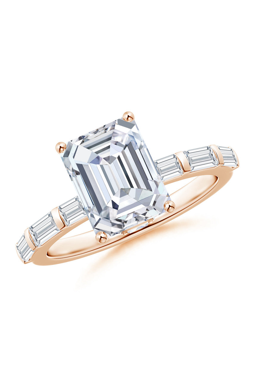 Buy Orient Express Lab-Grown 14K Gold & Emerald Cut Diamond Solitaire Ring in 14K Rose Gold Online 14K Rose Gold